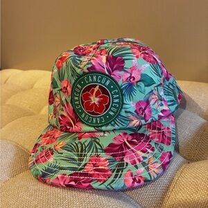 Robin Ruth Cancun Floral Tropical Baseball Cap - Mint & Pink